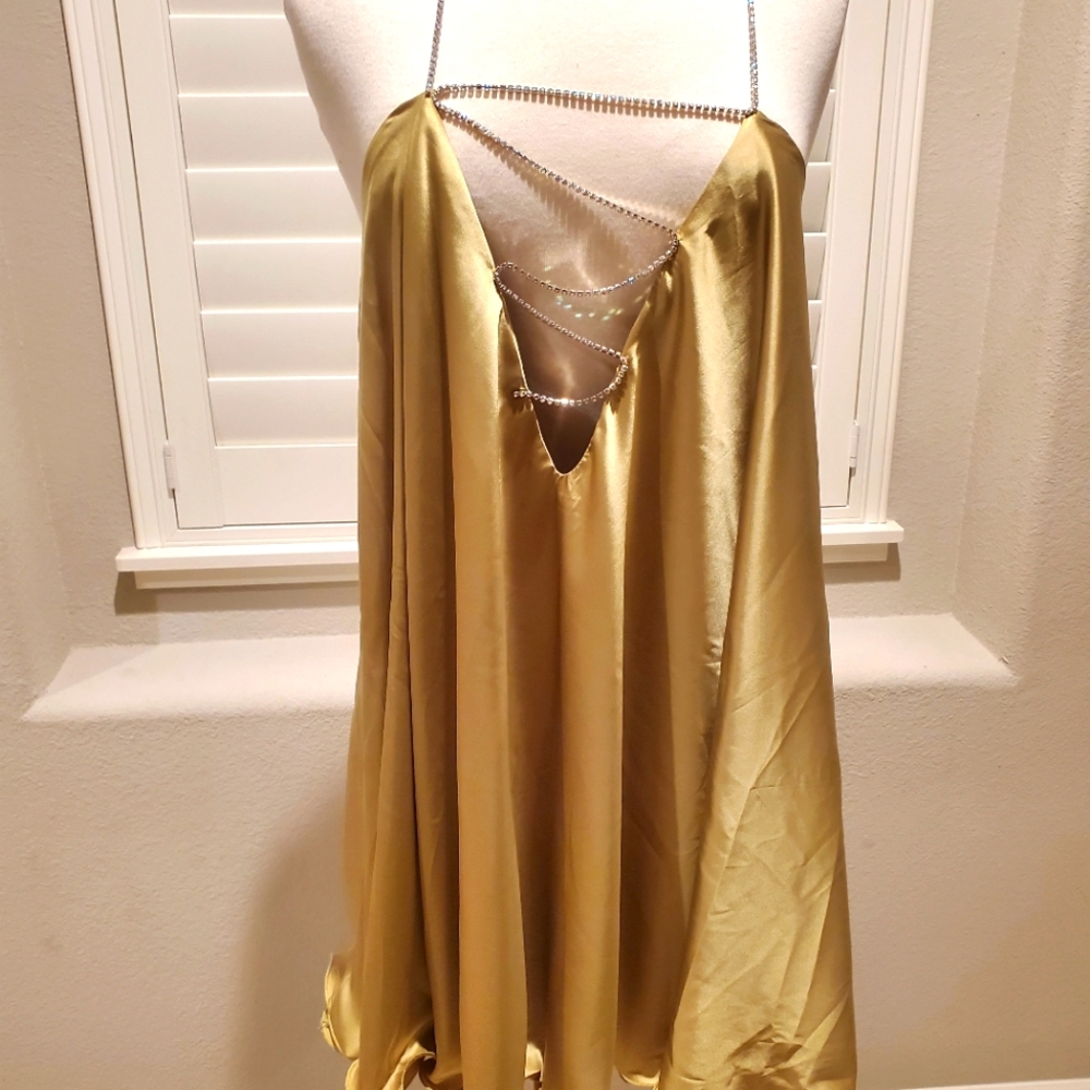 Chartreuse mini dress